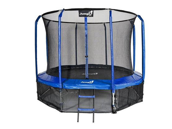 Trampolina Ogrodowa 374cm 12FT Niebieska Maxy Comfort Z Wewnętrzną Siatką