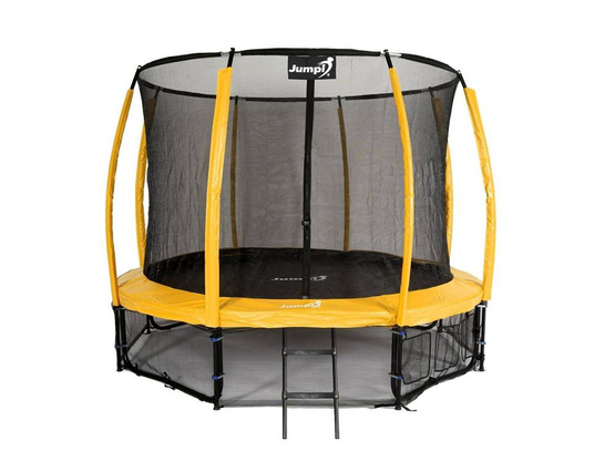 Trampolina Ogrodowa 312cm/10ft żółta Maxy Comfort PLUS Z Wewnętrzną siatką